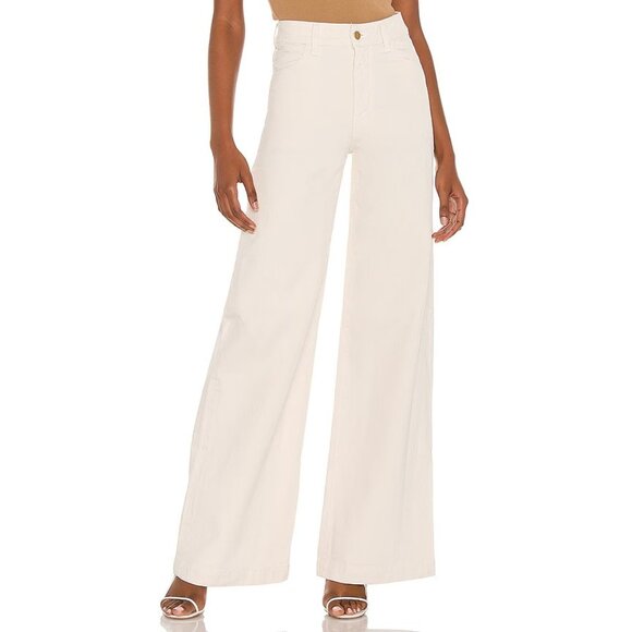 Triarchy High Rise Wide Leg Jeans Off White - Picture 1 of 4